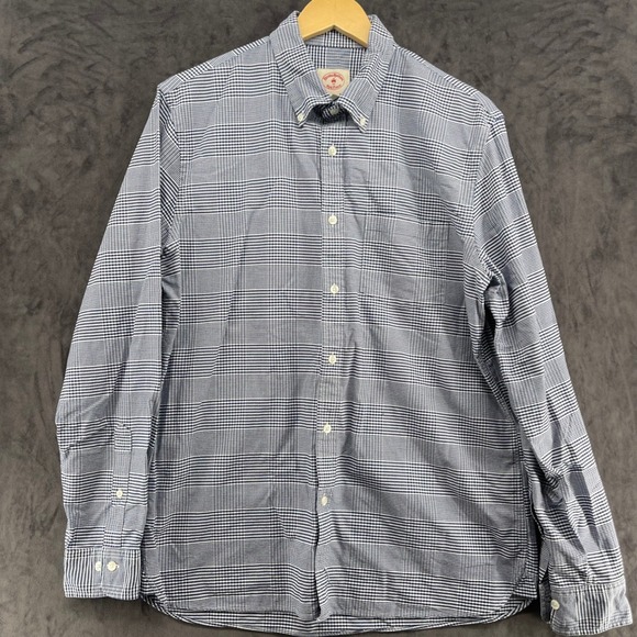 Brooks Brothers Red Fleece Other - Brooks Brothers Red Fleece Mens Navy Blue White Micro Check Button Down Shirt L
